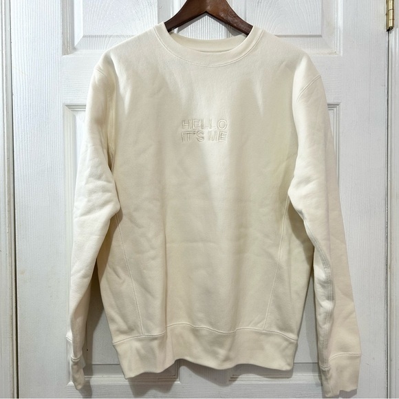 Adele Tops - Adele Sweatshirt Women's Cream Hello It's Me Embroidered Concert Size Small
